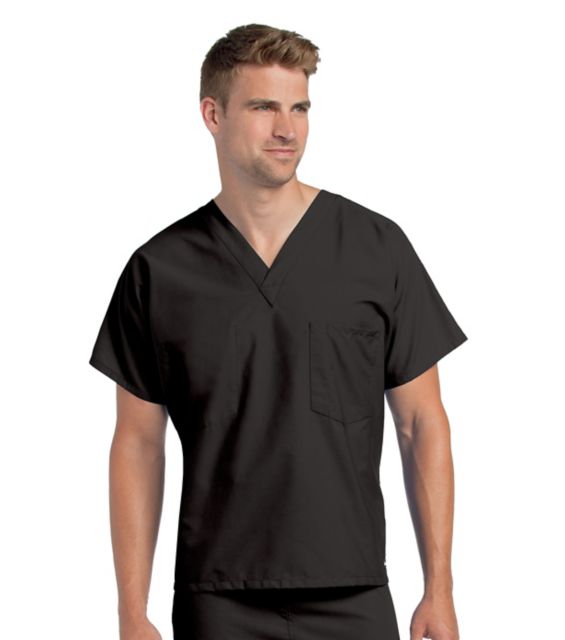 UNISEX SCRUB TOP BLACK XLG